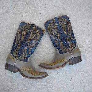 VINTAGE Custom Made Squared Toed Boots